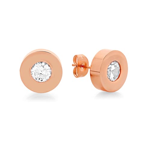 Unisex Rose Gold Plated Swarovski® Crystal Stud Earrings