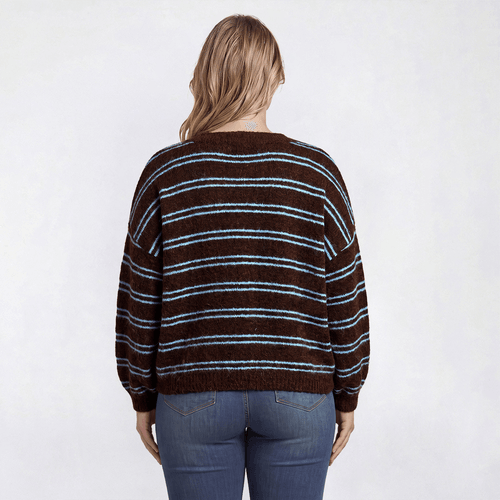 Juniors Plus Madden Girl Hairy Yarn Striped Sweater