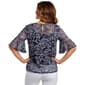 Petite NY Collection 3/4 Bell Sleeve Leaf Scroll Lace Blouse - image 2