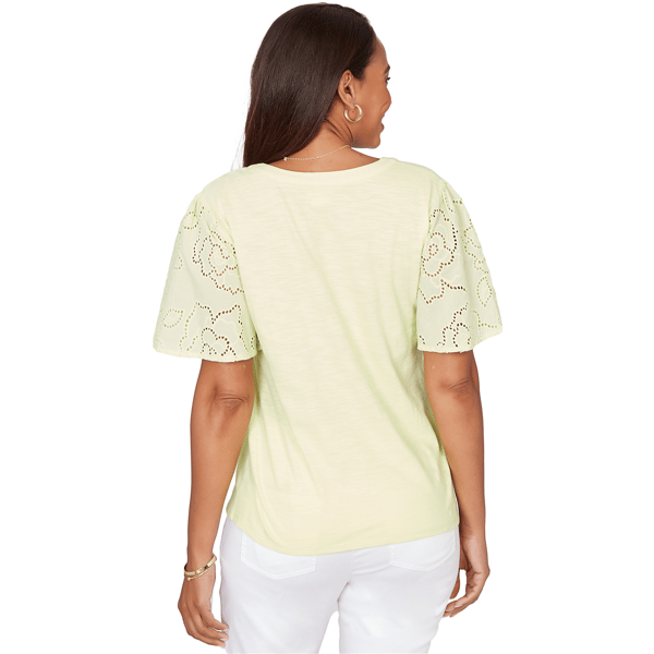 Petite Ruby Rd. Renaissance Romance Short Eyelet Sleeve Blouse