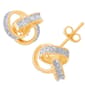 Gianni Argento Gold Sterling Diamond Accent Knot Stud Earrings - image 1