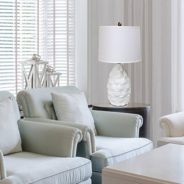 Elegant Designs Resin Table Lamp w/Fabric Shade