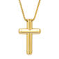 Mens 18kt. Gold Plated Cross Pendant Necklace - image 1