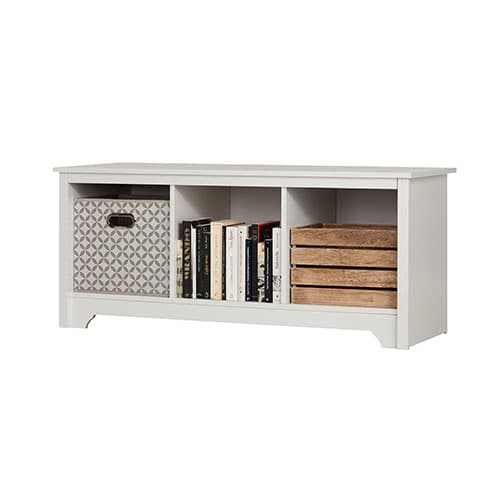 South Shore Vito Cubby Storage Bench - White
