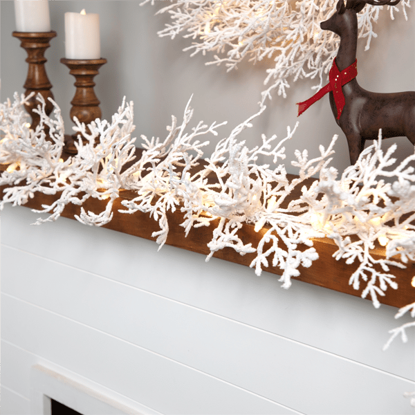 Northlight 9ft. Warm White LED Flocked Twig Christmas Garland