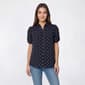 Womens Adrianna Papell Short Sleeve Dot Button Front Blouse - image 1