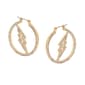Steve Madden Gold Lightning Bolt Hoop Earrings - image 2