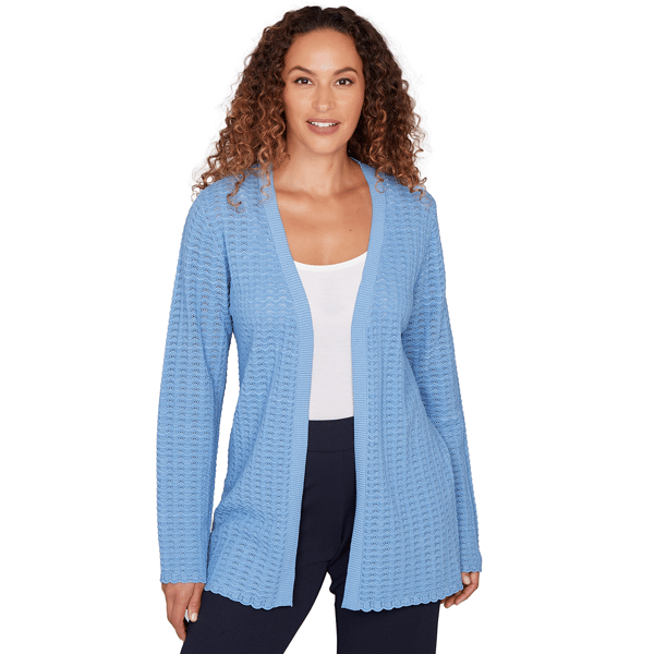 Petites Emaline Seabreeze Essence Long Sleeve Pointelle Cardigan - image 