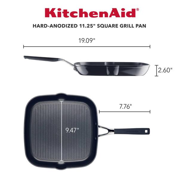 KitchenAid&#174; Hard-Anodized Nonstick 11.25in. Square Grill Pan