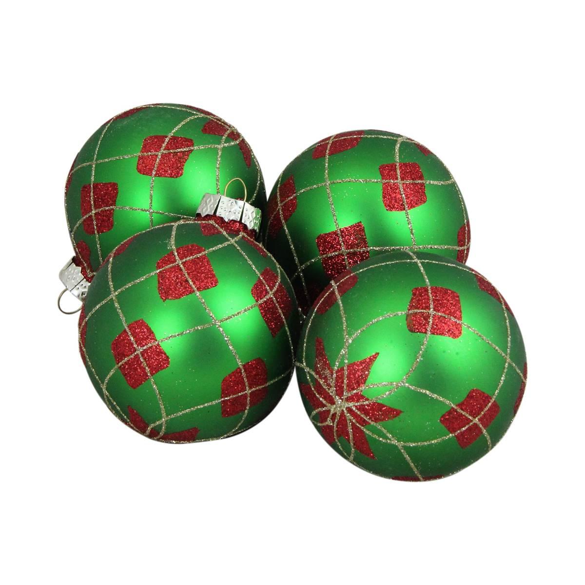 Northlight Seasonal 4ct. Argyle Christmas Ball Ornaments