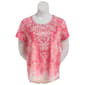 Plus Size OneWorld Short Sleeve Embellished Tee - Rose/Coral - image 1