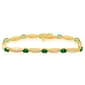 Gianni Argento Gold Plated Lab Grown Emerald Oval & Bar Bracelet - image 1