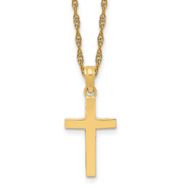Gold Classics(tm) 14kt. 18in. Cross Pendant Necklace - image 