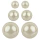 Simulated Cream Pearl Stud Trio Earrings Set - image 1