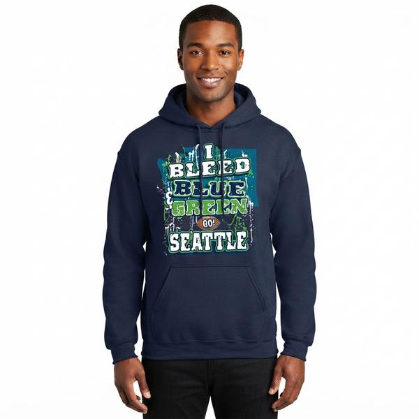Mens Encore I Bleed Seattle Hooded Sweatshirt - image 