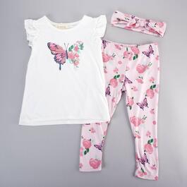 Toddler Girl BTween&#40;R&#41; Ruffle Sleeve Top & Butterfly Leggings Set