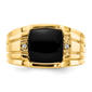 Mens Gentlemen’s Classics™ 14kt. Gold Onyx Diamond Textured Ring - image 4