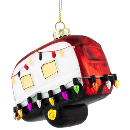 Northlight Decked Out Holiday Camper Glass Christmas Ornament
