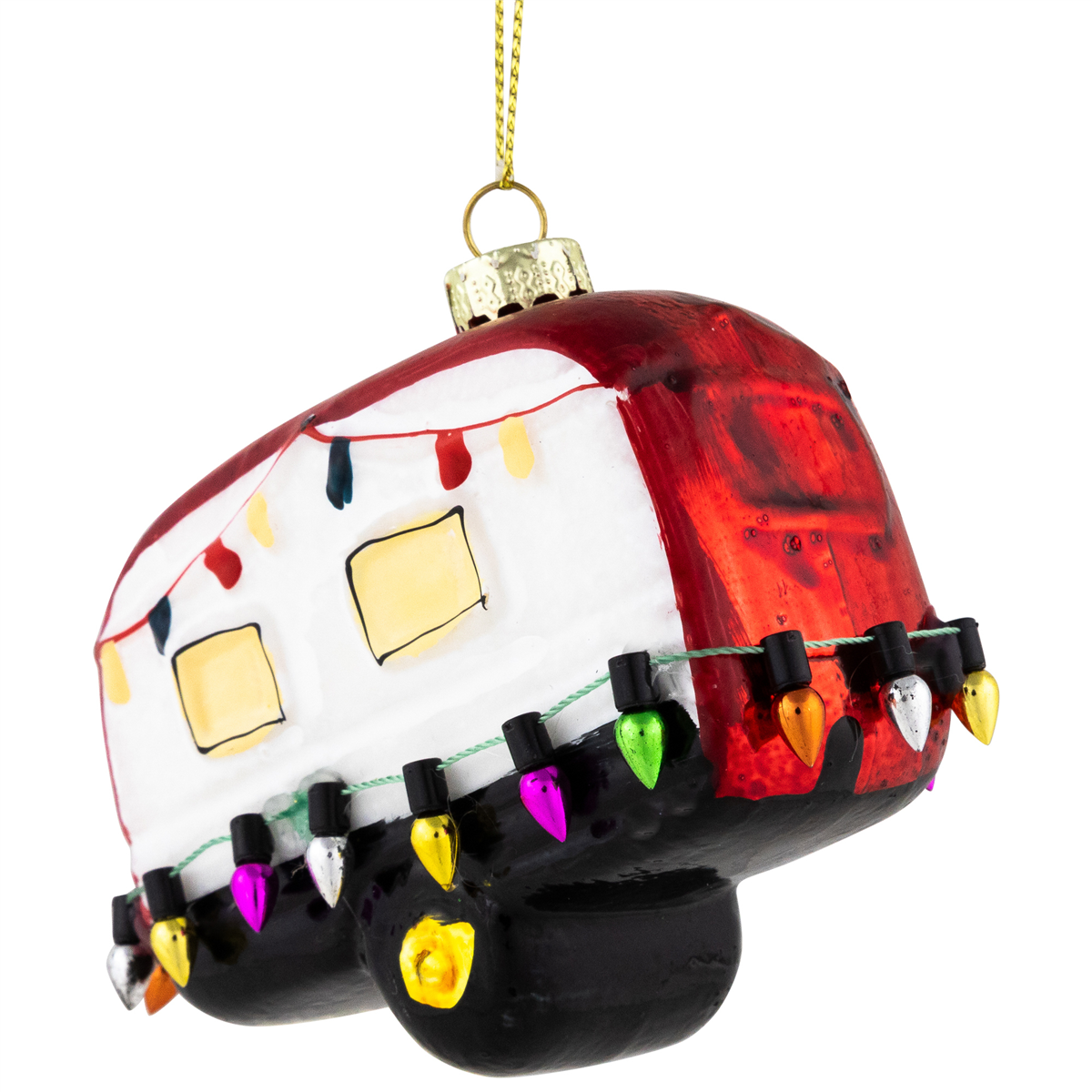 Northlight Decked Out Holiday Camper Glass Christmas Ornament