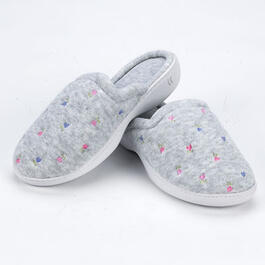 Womens Isotoner Embroidered Terry Slip On Slippers