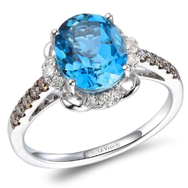 Womens Le Vian(R) Deep Sea Blue Topaz(tm) Diamond Ring - image 