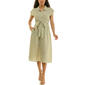 Womens Nina Leonard Short Sleeve Stripe Midi Shirtdress - image 1