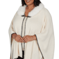 Plus Size Emaline Country Code Faux Fur Collar Knit Cape - image 5