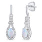Gemstone Classics™ Silver Created Opal White Sapphire Earrings - image 3