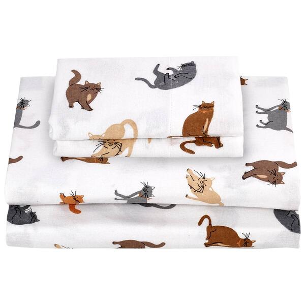 Ashley Cooper&#40;tm&#41; Kitty Cat Flannel Sheet Set - image 