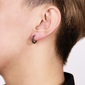 Mens Lynx Ion Plated Stainless Steel Hoop Earrings - image 2
