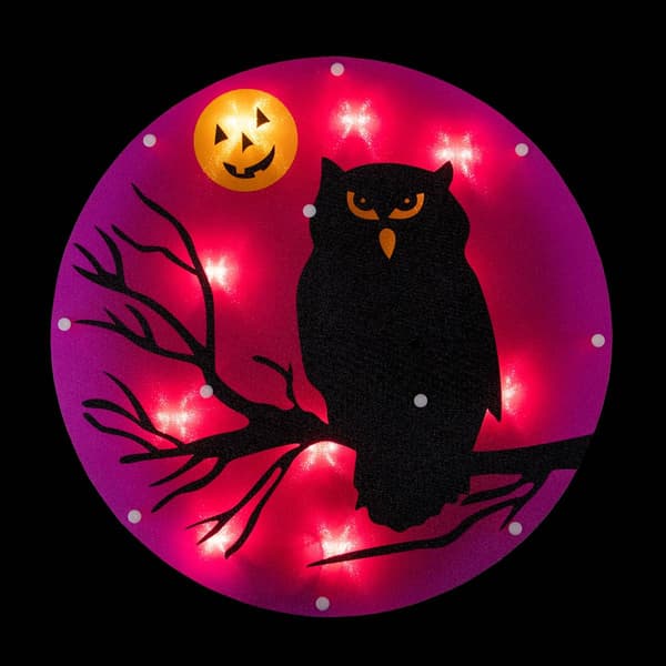 Northlight Seasonal 13.75in. Lighted Owl Halloween Silhouette