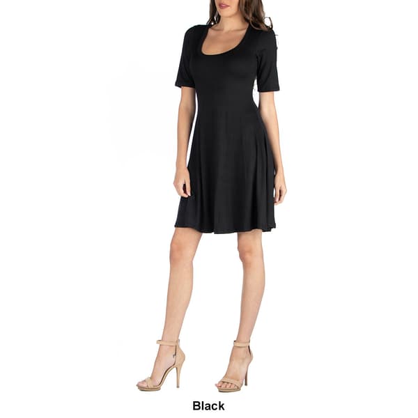 Womens 24/7 Comfort Apparel A-Line Knee Length Dress