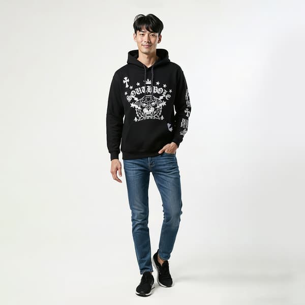 Young Mens SOUTHPOLE Tiger Puff Fleece Hoodie