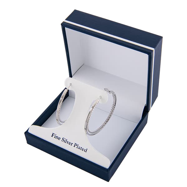 Silver-Plated 37mm Double Hoop Earrings