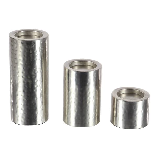 9th & Pike&#174; Silver Hammered Metal Candle Holders - Set of 3