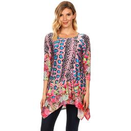 Womens White Mark Floral & Snake Print Marlene Tunic Top