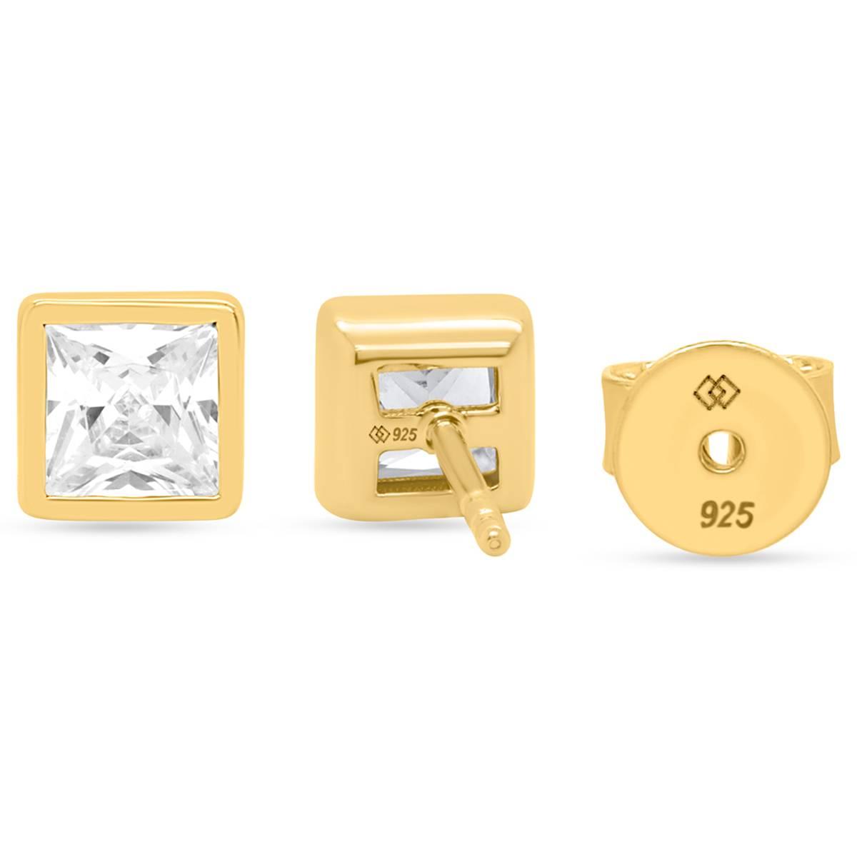 Nova Star® Gold Plated Sterling Silver Lab Grown Diamond Earrings