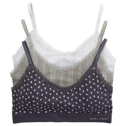 Womens Laura Ashley 3Pk Solid Pointelle Bra - LS1628-3PKAQ