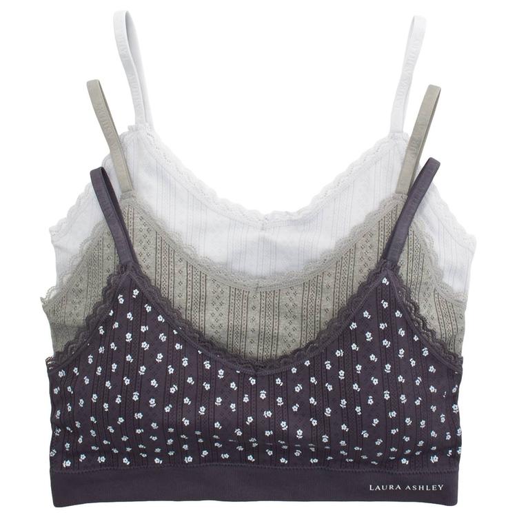 Womens Laura Ashley 3Pk Solid Pointelle Bra - LS1628-3PKAQ