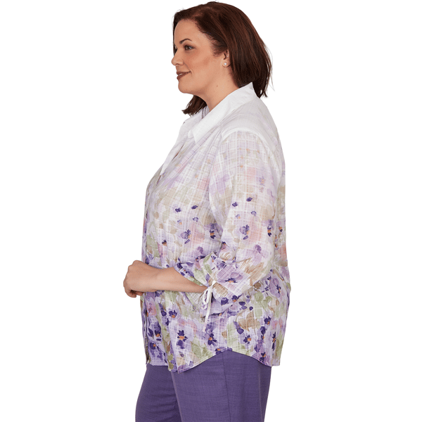 Plus Size Alfred Dunner Grand Bazaar Floral Button Down Blouse