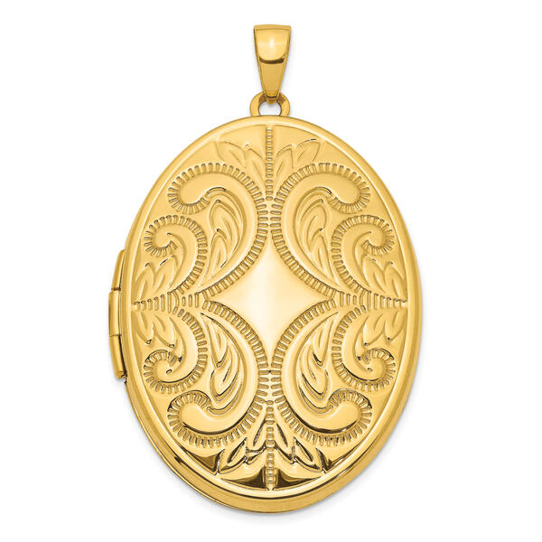 Gold Classics&#40;tm&#41; 14kt. Gold 38mm Large Oval Family Locket Pendant - image 