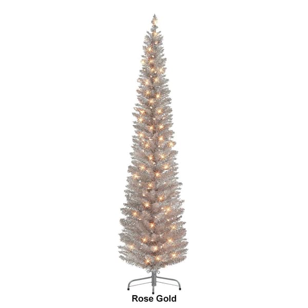 Puleo International 7ft. Pre-Lit Tinsel Artificial Christmas Tree