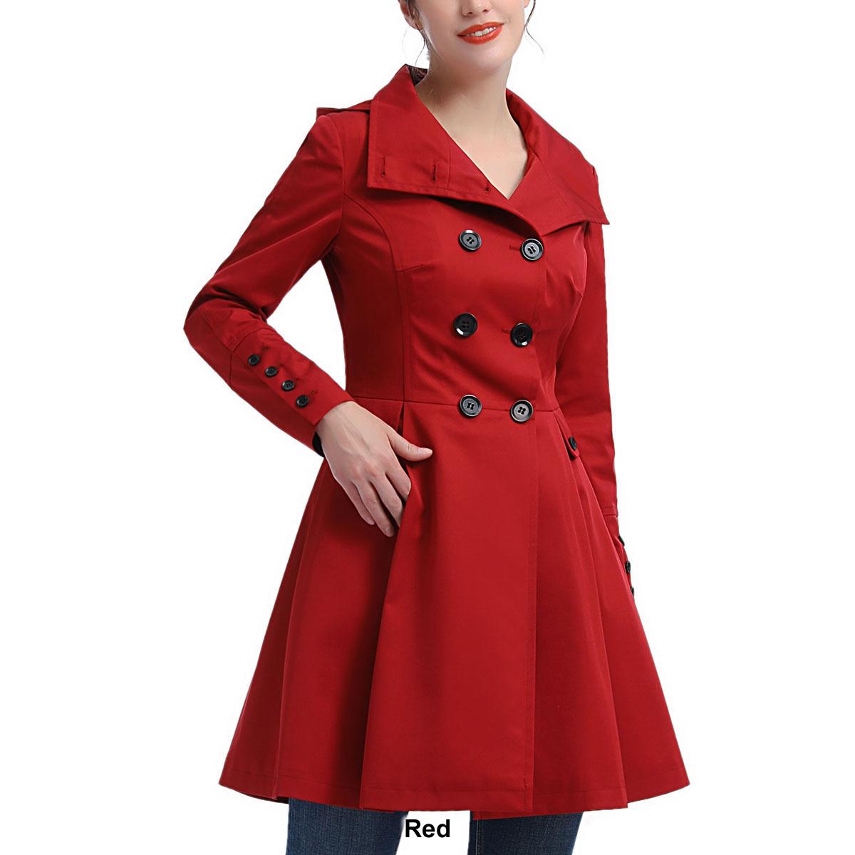 Womens BGSD Waterproof Hooded Mid Length Trench Coat