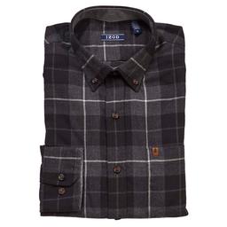 Mens IZOD® Long Sleeve Stratton Flannel Shirt - Dark Shadow