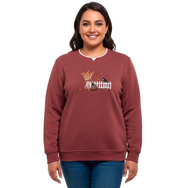 Plus Size Hasting & Smith Long Sleeve Cornstalk Fleece Sweatshirt - image 