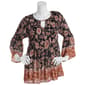 Womens Floral & Ivy Bell Sleeve Keyhole Paisley Floral Blouse - image 1