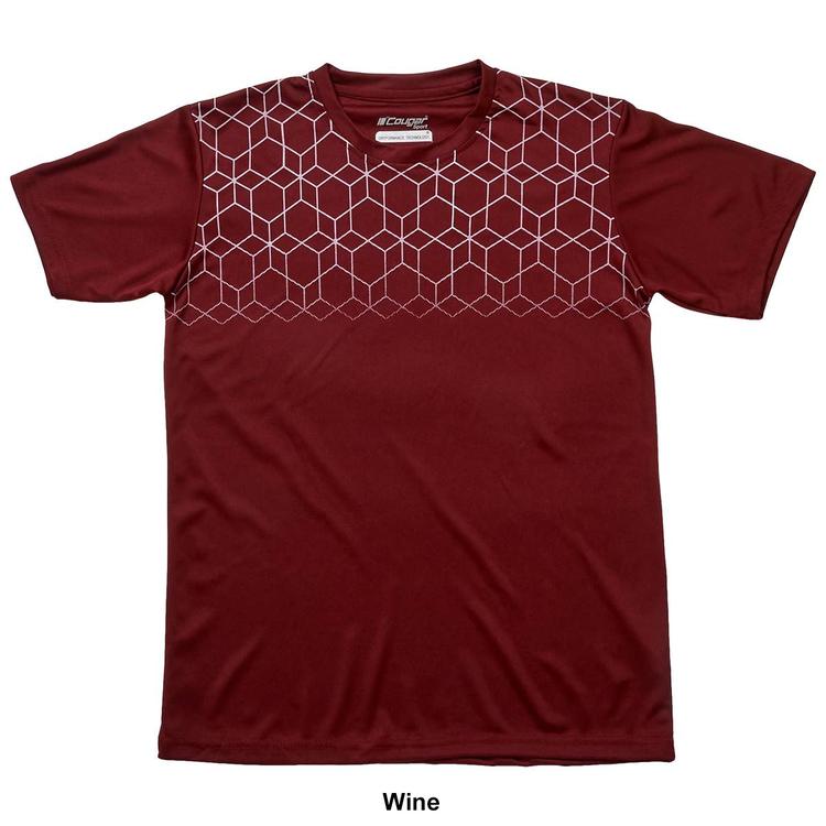 Mens Cougar® Sport Solid Geometric Chest Short Sleeve Tee