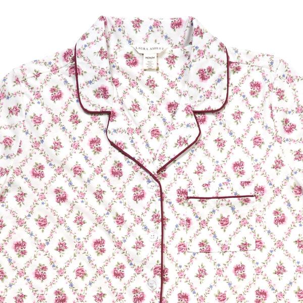 Womens Laura Ashley® Short Sleeve Lattice Floral Pajama Set