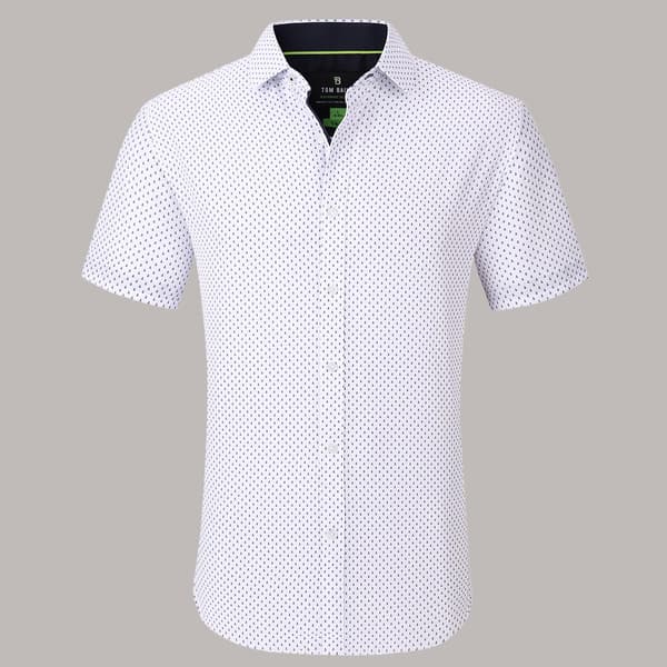 Mens Tom Baine Short Sleeve Slim Fit Anchor Dress Shirt - Blue - image 