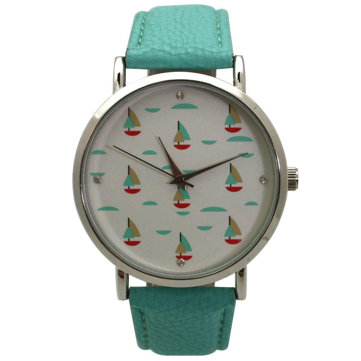 Womens Olivia Pratt™ Leather Sailing Boats Dial Watch -...